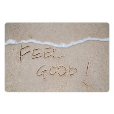 Text on Sand Beach Summer Pet Mat