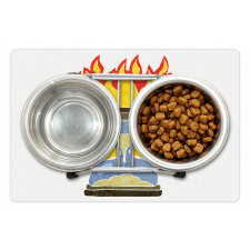 Retro Hourglass on Fire Pet Mat