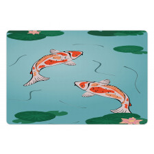 Japanese Koi Swimming Pond Pet Mat