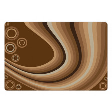 Abstract Wavy Lines Retro Pet Mat