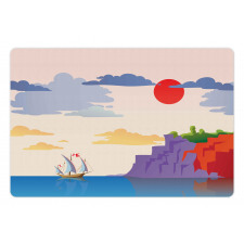 Coastal Landscape Ship Pet Mat