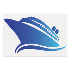 Abstract Blue Ship Pet Mat