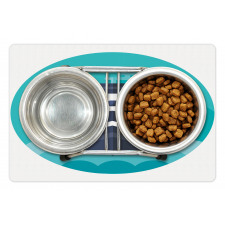 Round Blue Graphic Pet Mat