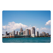 Downtown Detroit Skyline Pet Mat