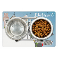 Detroit USA Skyline Art Pet Mat