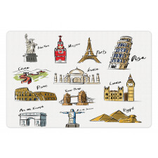 Famous Landmarks Tourism Pet Mat