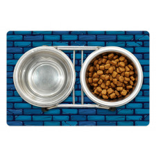 Blue Colored Stone Wall Pet Mat