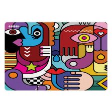 Abstract Complex Shapes Pet Mat