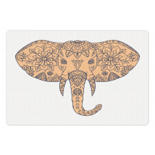 Floral Elephant Head Front Pet Mat