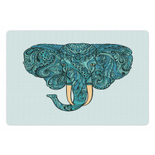 Elephant Head Motif Pattern Pet Mat