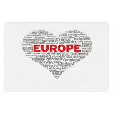European Country Names Heart Pet Mat