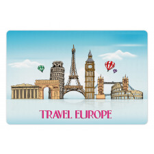 Travel Europe Landmarks Sky Pet Mat