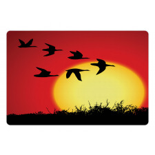 Skein of Geese Migrate Sunset Pet Mat