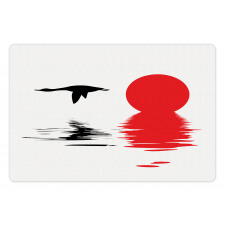 Goose Flying Alone Silhouette Pet Mat