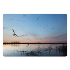 Geese Flying Across Wild Lake Pet Mat