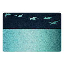 Abstract Birds Curl Ornament Pet Mat