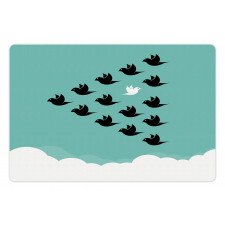 Bird Silhouettes over Clouds Pet Mat