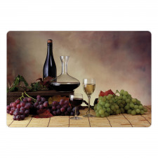 Grapes Wines Bottles Glasses Pet Mat