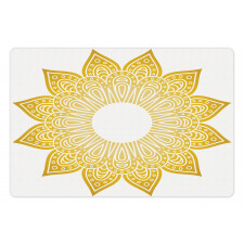 Circle Sun Looking Floral Pet Mat