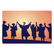 Students in Cap and Gown Pet Mat