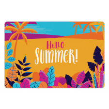 Tropical Beach Hello Summer Pet Mat