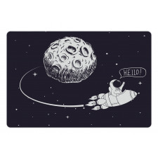 Hello Moon Astronaut Rocket Pet Mat