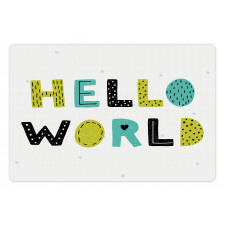 Boys Hello World Polka Dots Pet Mat