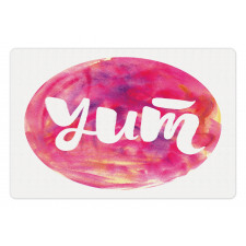 Wording on Watercolor Round Pet Mat