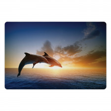 Couple of Dolphins Jump on Sea Pet Mat