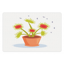 Plant and Fly Silhouettes Pet Mat