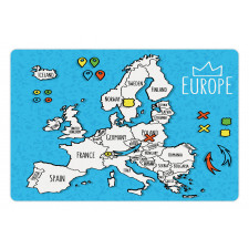 Accurate Map of the Europe Pet Mat