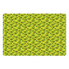 Happy Smiling Fruits Cartoon Pet Mat