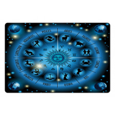 Circle of Horoscope Signs Pet Mat