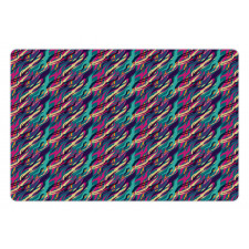 Wavy Diagonal Look Stripes Pet Mat