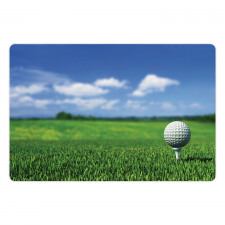 Golf Ball on Tee on the Grass Pet Mat