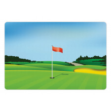 Teeing Ground with a Hole Flag Pet Mat