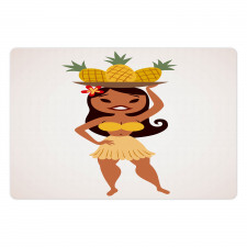 Tropical Girl Pineapples Pet Mat