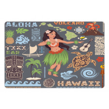 Tribal Aloha Retro Folks Pet Mat