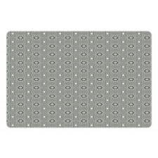 Floral Hatched Motifs Pet Mat