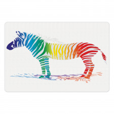 Zebra Rainbow Colors Pet Mat