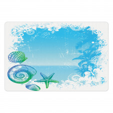 Hibiscus Tropical Seashells Pet Mat