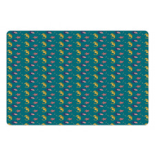 Childish Aquatic Life Art Pet Mat