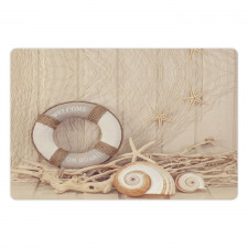 Life Buoy Wooden Sepia Pet Mat