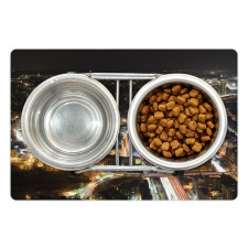 Skyline at Night City Pet Mat