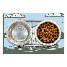 Greek Galley with Oars Sail Pet Mat