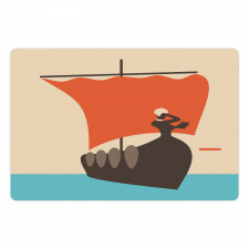 Sailboat with Woman Pet Mat