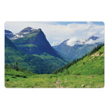 Summer Cloudy Peaks and Grass Pet Mat