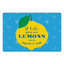 Mexican Words on Lemon Pet Mat