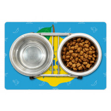 Mexican Words on Lemon Pet Mat