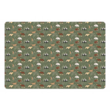 Leaves and Animals Pet Mat